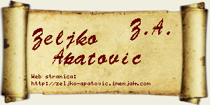 Željko Apatović vizit kartica